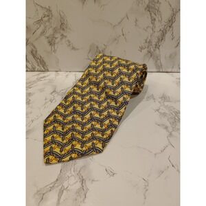 CARNAVAL DE VENISE Paris Silk Tie Equestrian Yellow Blue Made in Italy